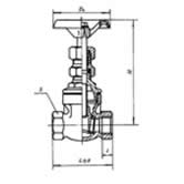 Z15T/W-16型內(nèi)螺紋暗桿閘閥外形尺寸圖