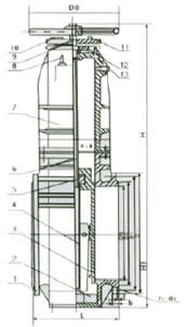 MZ48W-1.5,2（4）快速啟閉暗桿閘閥外形尺寸圖2