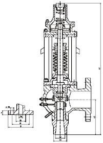 A62Y-P54100V蝶形彈簧式安全閥 結(jié)構(gòu)圖