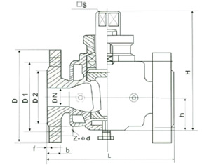 BX43W-1.0　P/R/C二通保溫旋塞閥外形尺寸圖