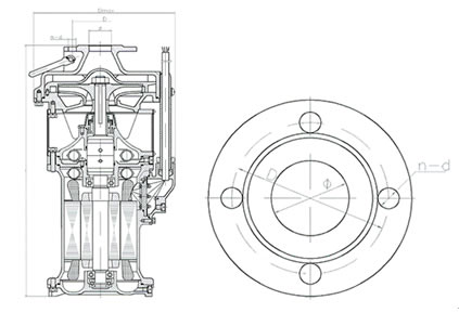 QYF160-4-3不銹鋼潛水電泵外形尺寸圖