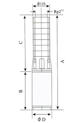 SP17不銹鋼多級深井潛水電泵外形尺寸圖