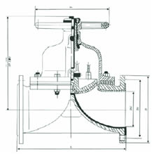 G41W/J/FS-6（10）型襯氟隔膜閥外形尺寸圖
