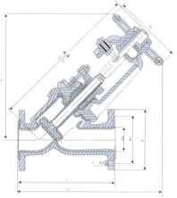 J45J/Fs-6/10型 直流式襯膠截止閥外形尺寸圖