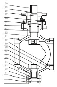 V型電動(dòng)球閥 結(jié)構(gòu)圖