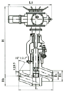  J961Y/961YPP54 電動(dòng)對(duì)焊鍛鋼截止閥結(jié)構(gòu)圖