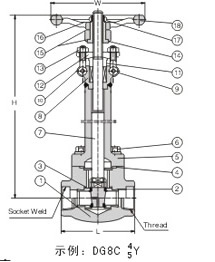 800磅螺栓閥蓋鍛鋼低溫截止閥螺栓閥蓋