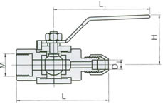 QG&middot;QY1氣源浮動球球閥 結(jié)構(gòu)圖