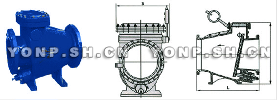 HH44微阻法蘭止回閥外形尺寸圖