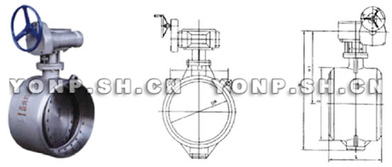 ED（3/6/9）63H-10/16/25/40C、P、R對(duì)焊高溫蝶閥外形尺寸圖