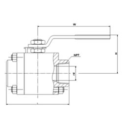 Q11H三片式高壓球閥結(jié)構(gòu)圖1