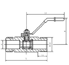Q2/61F外螺紋帶接管焊接球閥結(jié)構(gòu)圖