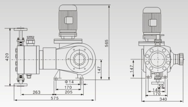 YPY-ZR液壓隔膜式計量泵結(jié)構(gòu)圖