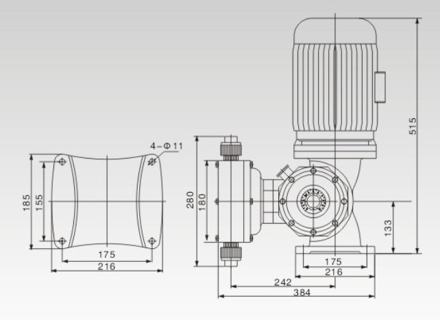 YPJ-D隔膜式計(jì)量泵結(jié)構(gòu)圖