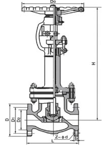 DJ41Y-25P低溫截止閥外形尺寸圖