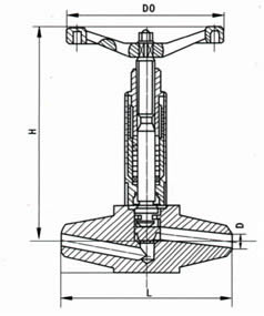 J61Y不銹鋼焊接截止閥外形尺寸圖