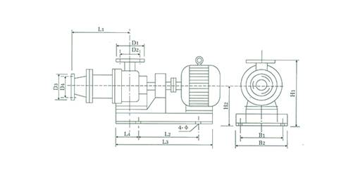 I-1B型濃漿泵安裝尺寸