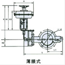 氣動(dòng)薄膜流量調(diào)節(jié)蝶閥外形尺寸圖3