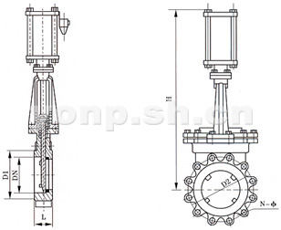 氣動(dòng)美標(biāo)凸耳對夾式刀形閘閥