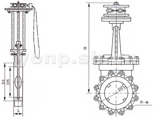 鏈輪對夾式美標凸耳刀形閘閥