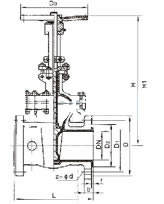Z41F46襯里楔式明桿閘閥外形尺寸圖