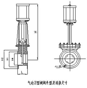 ZYH673氣動(dòng)刀型明桿閘閥結(jié)構(gòu)圖