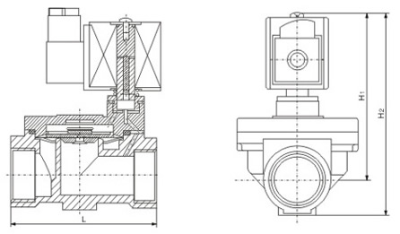 RSZF型 高溫膜片式電磁閥外形尺寸結(jié)構(gòu)圖