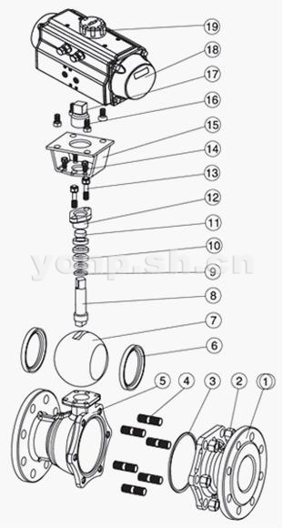 Q641F氣動三通法蘭球閥