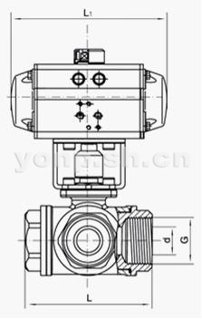 Q614/5F氣動絲口三通球閥