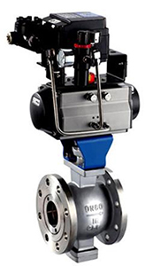 氣動法蘭式V型球閥