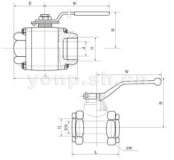 高壓內(nèi)螺紋浮動球閥