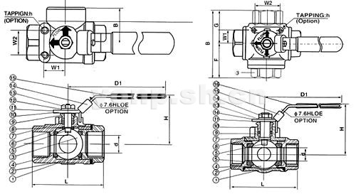 T型、L型三通內(nèi)螺紋浮動(dòng)球閥