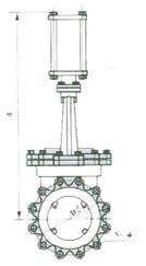 PZ643X/H/F-6/10/16對夾式氣動刀閘閥外形尺寸圖2