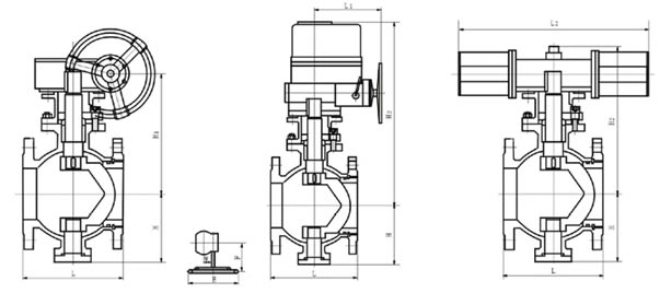 法蘭連接V形球閥結(jié)構(gòu)圖