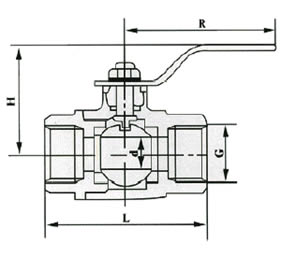 Q11F內螺紋銅球閥結構圖1