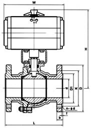 氣動(dòng)法蘭球閥 結(jié)構(gòu)圖