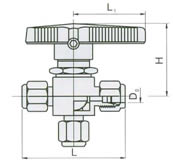 Q94SAF-64卡套式三通球閥 結(jié)構(gòu)圖