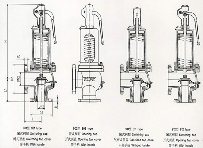 900德標(biāo)全啟式安全閥結(jié)構(gòu)圖