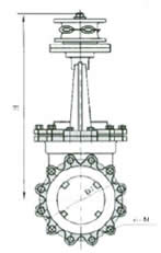 PZL43X/H/F-6/10/16鏈輪對夾式刀閘閥 外形尺寸圖2