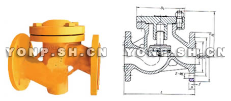 H41N氨用升降式止回閥外形尺寸圖