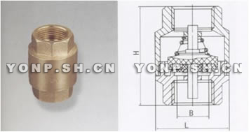 H12X黃銅內螺紋立式升降式止回閥外形尺寸圖