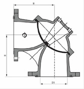 100S角型隔膜式排泥閥結(jié)構(gòu)圖