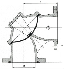 100S 角式排泥閥結(jié)構(gòu)圖