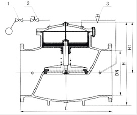 100X活塞式遙控浮球閥結(jié)構(gòu)圖