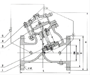 107X活塞式安全泄壓持壓閥結(jié)構(gòu)圖