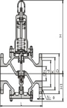 Y416X直接作用薄膜式水用減壓閥外形尺寸圖