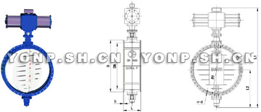 TD6341W氣動(dòng)通風(fēng)調(diào)節(jié)蝶閥外形尺寸圖