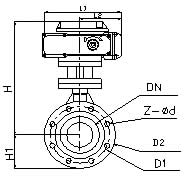 電動襯氟調(diào)節(jié)蝶閥結(jié)構(gòu)2
