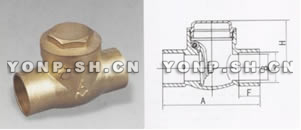 H64W黃銅承插焊旋啟式止回閥 外形尺寸圖