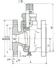 X43W-1.0C二通鑄鋼旋塞閥外形尺寸圖